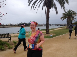 My friend was nice enough to snap a shot of me with the water in the background. (Yes I am running backwards here.)